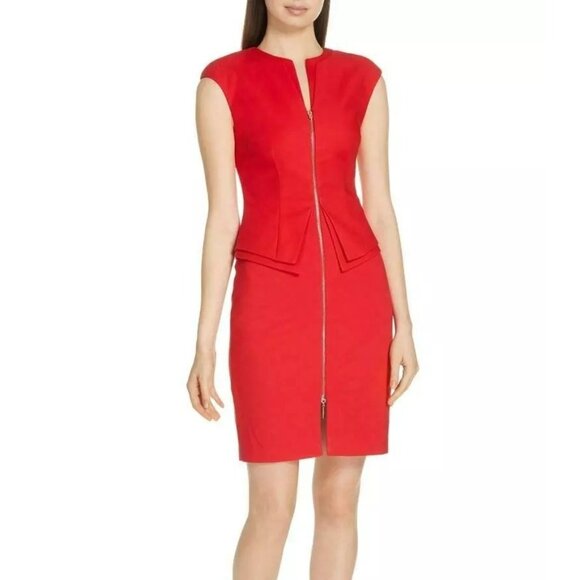 Ted Baker Red Zip-Front Dress - Picture 1 of 9
